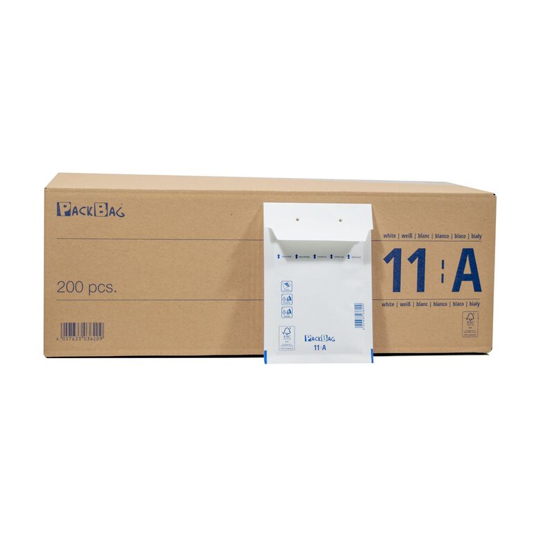 Luftpolsterversandtasche 100 x 165 mm Packbag 11 / A (1)  weiß