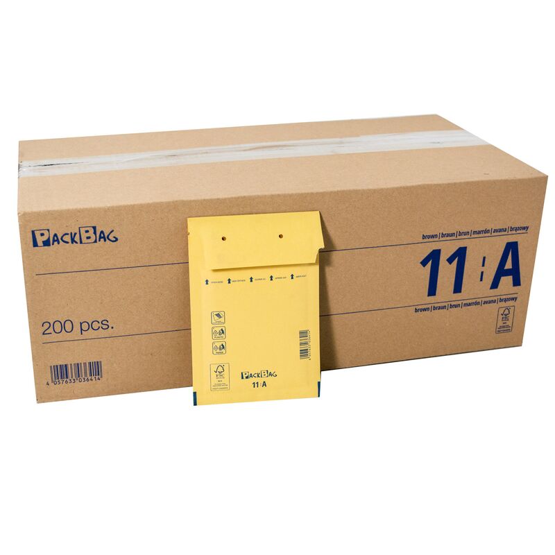 400 x Luftpolsterversandtasche 100 x 165 mm Packbag 11 / A (1) braun