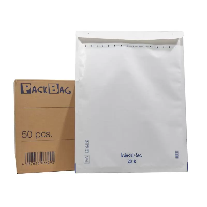 50 x Luftpolsterversandtasche 350 x 470 mm Packbag 20 / K (10) weiß