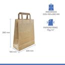 Papier-Tragetaschen in Braun 28x22x10 cm 250er-Pack Lebensmittelecht