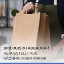 Papier-Tragetaschen in Braun 28x22x10 cm 250er-Pack Lebensmittelecht