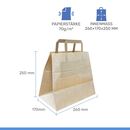 Papier-Tragetaschen in Braun 26x25x17 cm 250er-Pack Lebensmittelecht