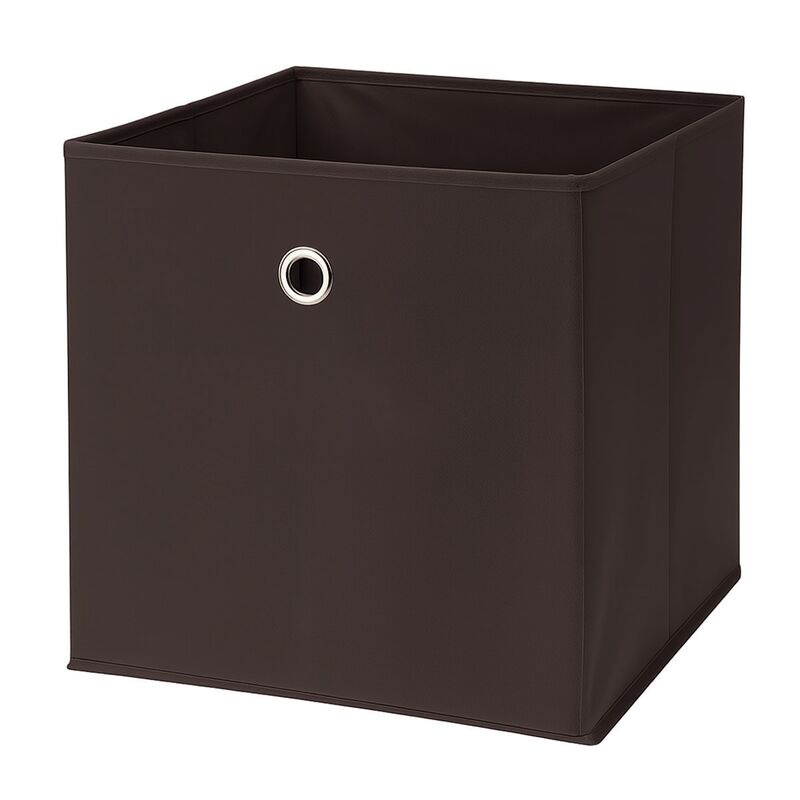 Aufbewahrungsbox braun (Stoff, Leder optik)