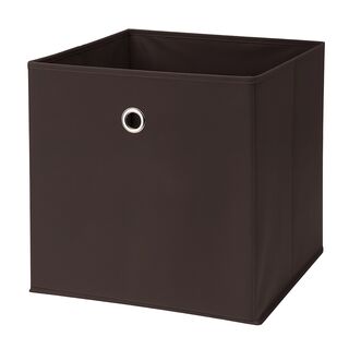Aufbewahrungsbox braun (Stoff, Leder optik)