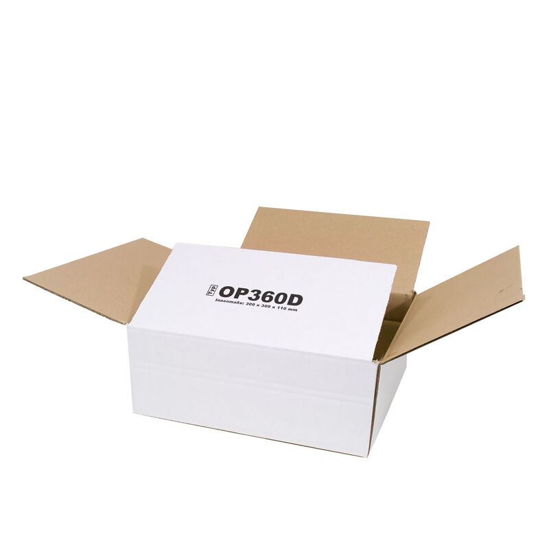 Karton 30x30x11 cm - Versandkarton 300x300x110 mm - Faltkarton OP 360D weiß
