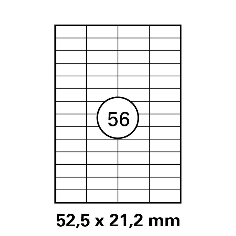 52,1x21,2 mm LUMA Universal Qualitäts-Etiketten DIN A4 ( 56 Stück pro Bogen)