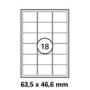 63,5x46,6 mm   LUMA Universal Qualitäts-Etiketten DIN A4 ( 18 Stück pro Bogen)