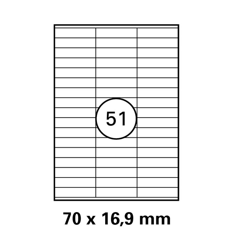 Etiketten in 70 x 16,9 mm Versandetiketten von LUMA