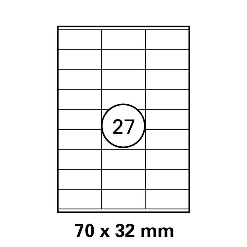 70x32 mm  LUMA Universal Qualitäts-Etiketten DIN A4 ( 27 Stück pro Bogen)