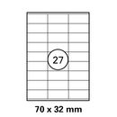 70x32 mm  LUMA Universal Qualitäts-Etiketten DIN A4 ( 27 Stück pro Bogen)