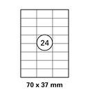70x37 mm  LUMA Universal Qualitäts-Etiketten DIN A4 ( 24 Stück pro Bogen)