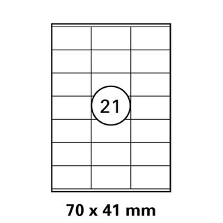 Etiketten in 70x41 mm Versandetiketten von LUMA