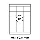 70 x 50,8 mm  LUMA Universal Qualitäts-Etiketten DIN A4 ( 15  Stück pro Bogen)
