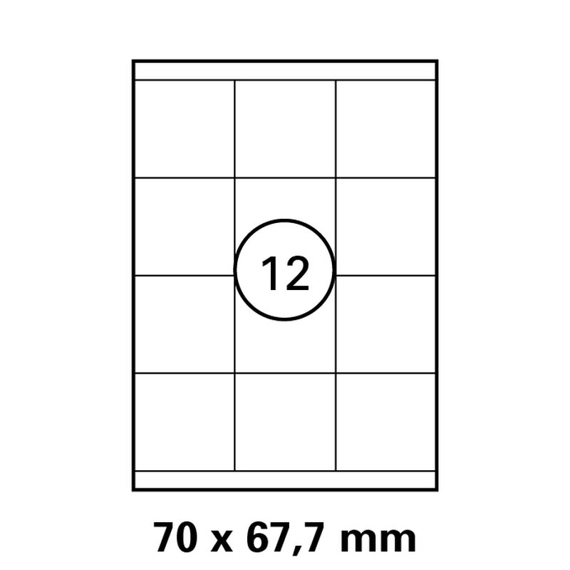 Etiketten in 70 x 67,7 mm Versandetiketten von LUMA