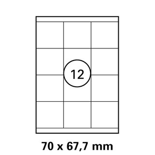 Etiketten in 70 x 67,7 mm Versandetiketten von LUMA