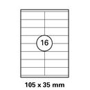 105x35 mm   LUMA Universal Qualitäts-Etiketten DIN A4 ( 16 Stück pro Bogen)