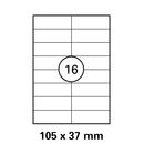 105x37 mm   LUMA Universal Qualitäts-Etiketten DIN A4 ( 16 Stück pro Bogen)