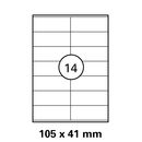105x41 mm   LUMA Universal Qualitäts-Etiketten DIN A4 ( 14 Stück pro Bogen)