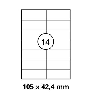Etiketten in 105x42,4 mm Versandetiketten von LUMA
