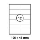 105x48 mm   LUMA Universal Qualitäts-Etiketten DIN A4 ( 12 Stück pro Bogen)