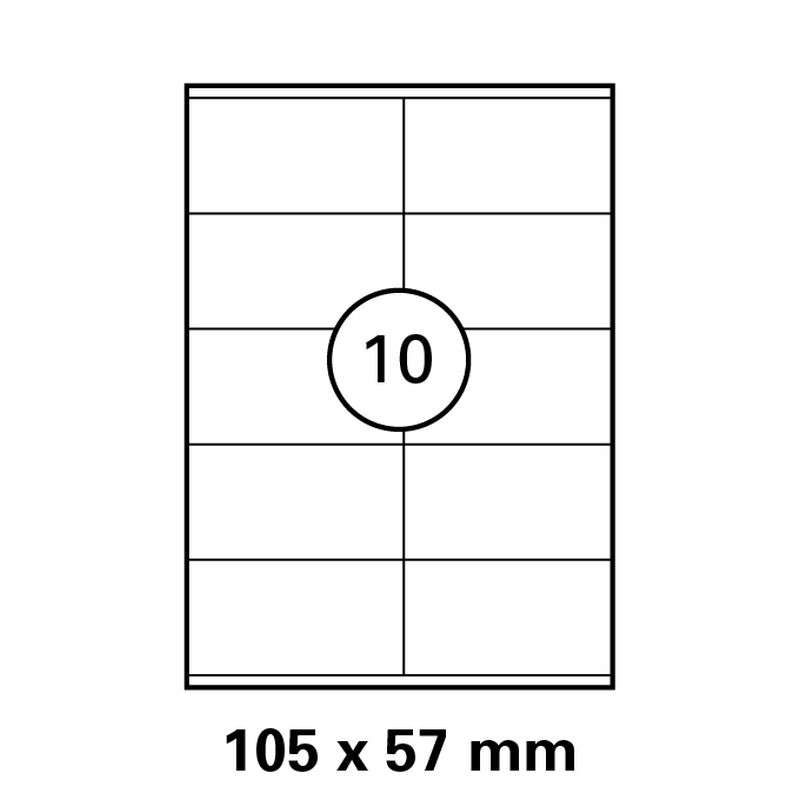 105x57 mm   LUMA Universal Qualitäts-Etiketten DIN A4 ( 10 Stück pro Bogen)