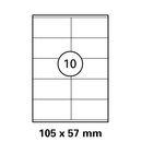 105x57 mm   LUMA Universal Qualitäts-Etiketten DIN A4 ( 10 Stück pro Bogen)