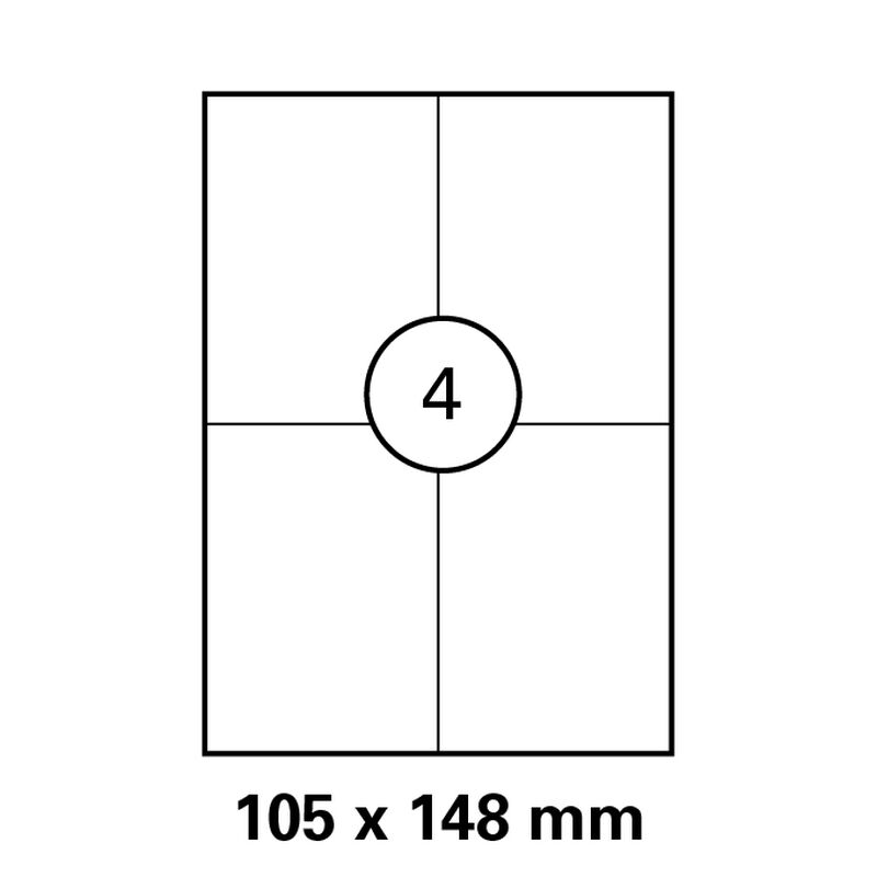 105 x 148 mm   LUMA Universal Qualitäts-Etiketten DIN A4 ( 4 Stück pro Bogen)