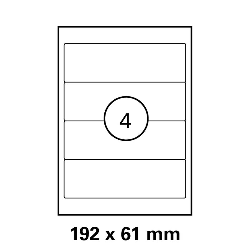 Etiketten in 190x61 mm LUMA Universal-Etiketten