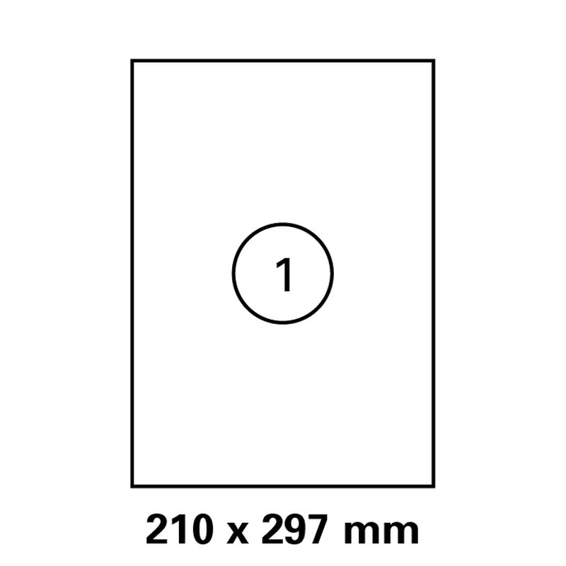 210x297 mm   LUMA Universal Qualitäts-Etiketten  DIN A4 ( 1 Stück pro Bogen)