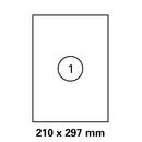 210x297 mm   LUMA Universal Qualitäts-Etiketten  DIN A4 ( 1 Stück pro Bogen)