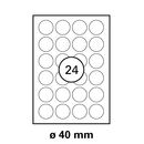 Etiketten rund - Durchmesser 40 mm - Klebeetiketten von LUMA