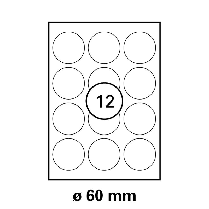 60 Mm Luma Universal Qualitats Etiketten Rund Din 12 Stuck Pr