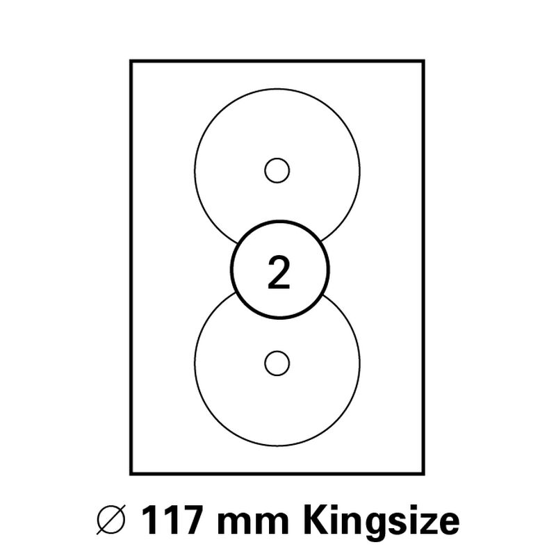 CD Etiketten 117 mm King Size DIN A4