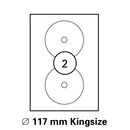 LUMA Universal Qualitäts- CD Etiketten 117 mm  King Size  DIN A4 ( 2 Stück pro Bogen)