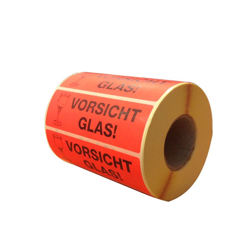 Etiketten mit Aufdruck "Vorsicht Glas" - Selbstklebend